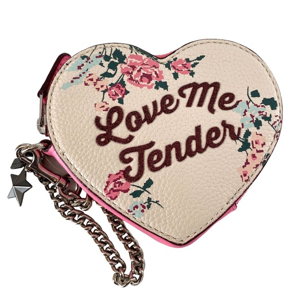 Coach Handbags - Coach Elvis Love Me Tender Floral Heart Coin Case